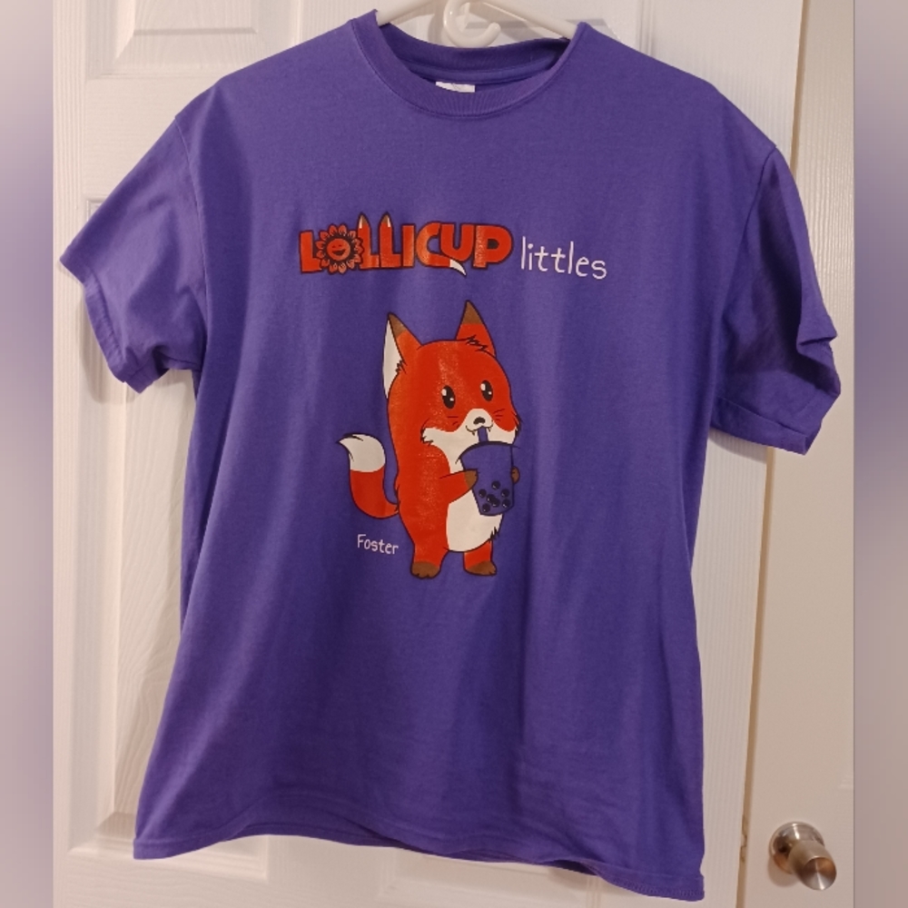 Purple Lollicup boba fox T-shirt
